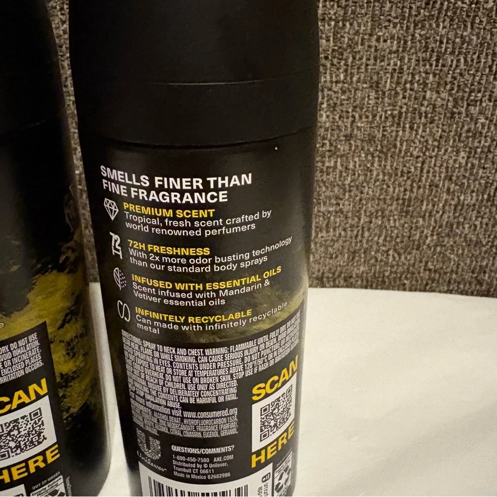 Axe Fine Fragrance Collection Premium Body Spray 4oz Golden Mango Lot Of 2